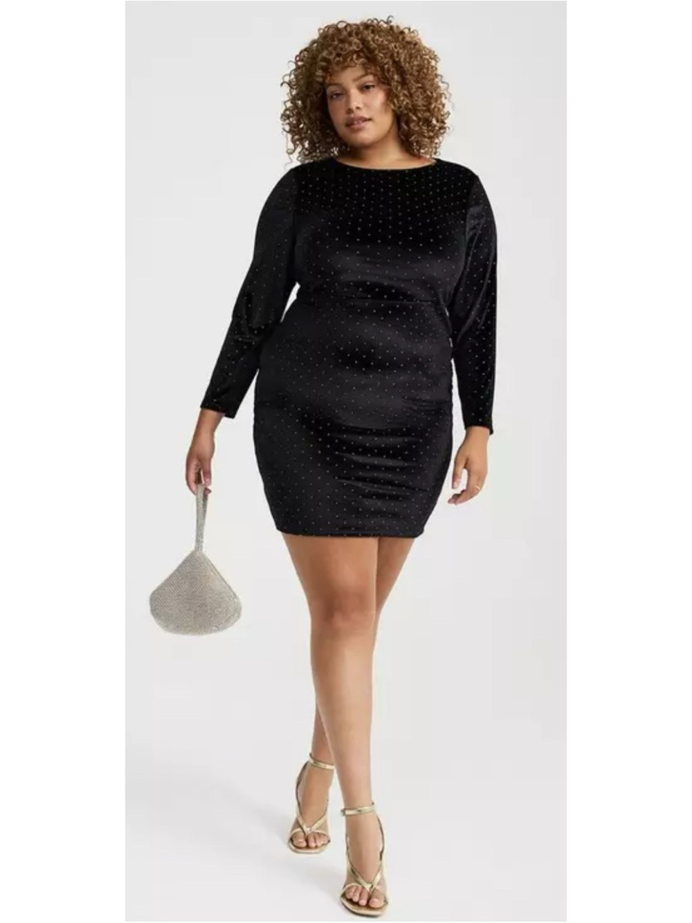 Torrid Black Velvet Studded Long Sleeve Sheath Mini Dress – Size 10 – NWT